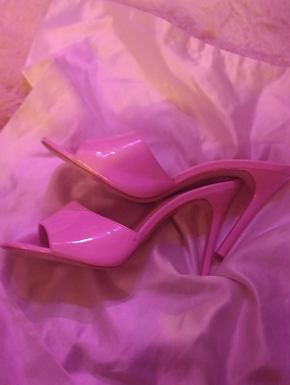 Steve Madden Petal Pink Patent Pumps Mules Size.8.5